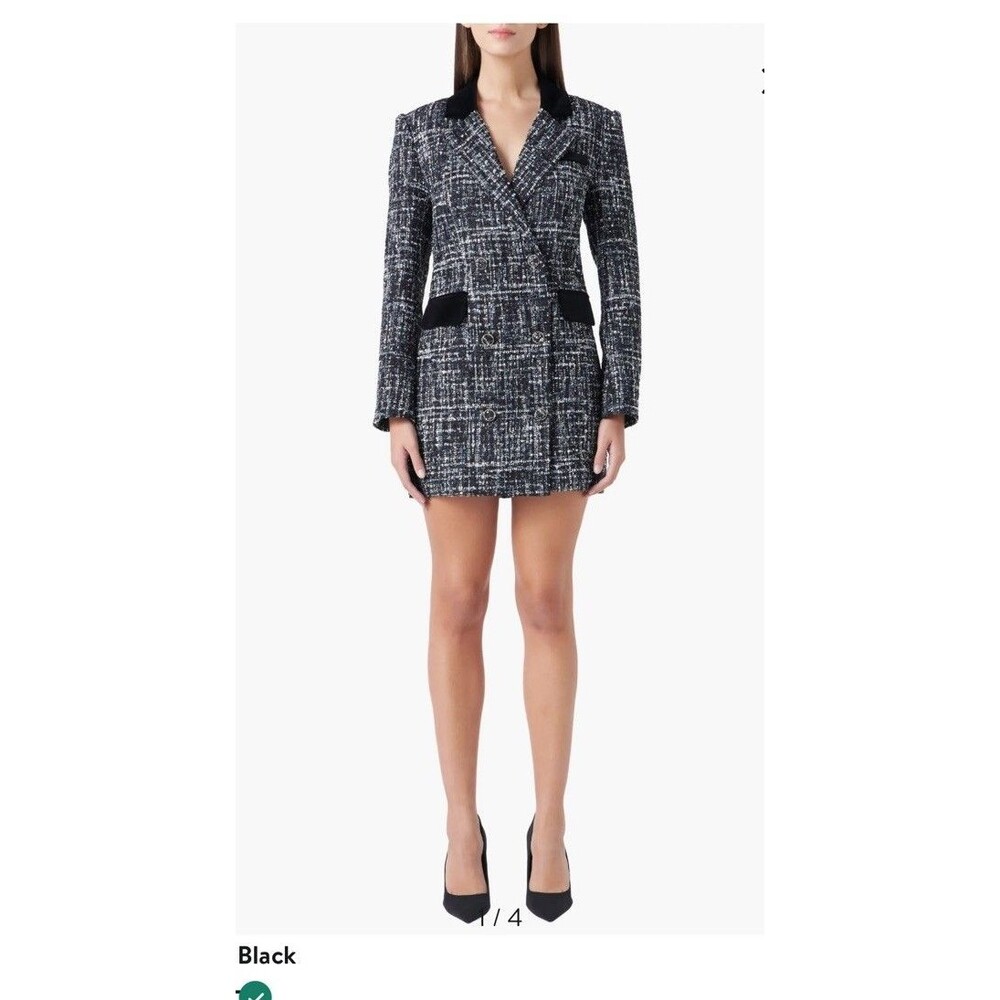 Endless Rose Woman PREMIUM TWEED BLAZER DRESS Sz L